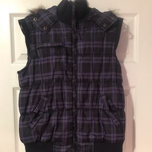 A Lavender And Black Patterned Vest